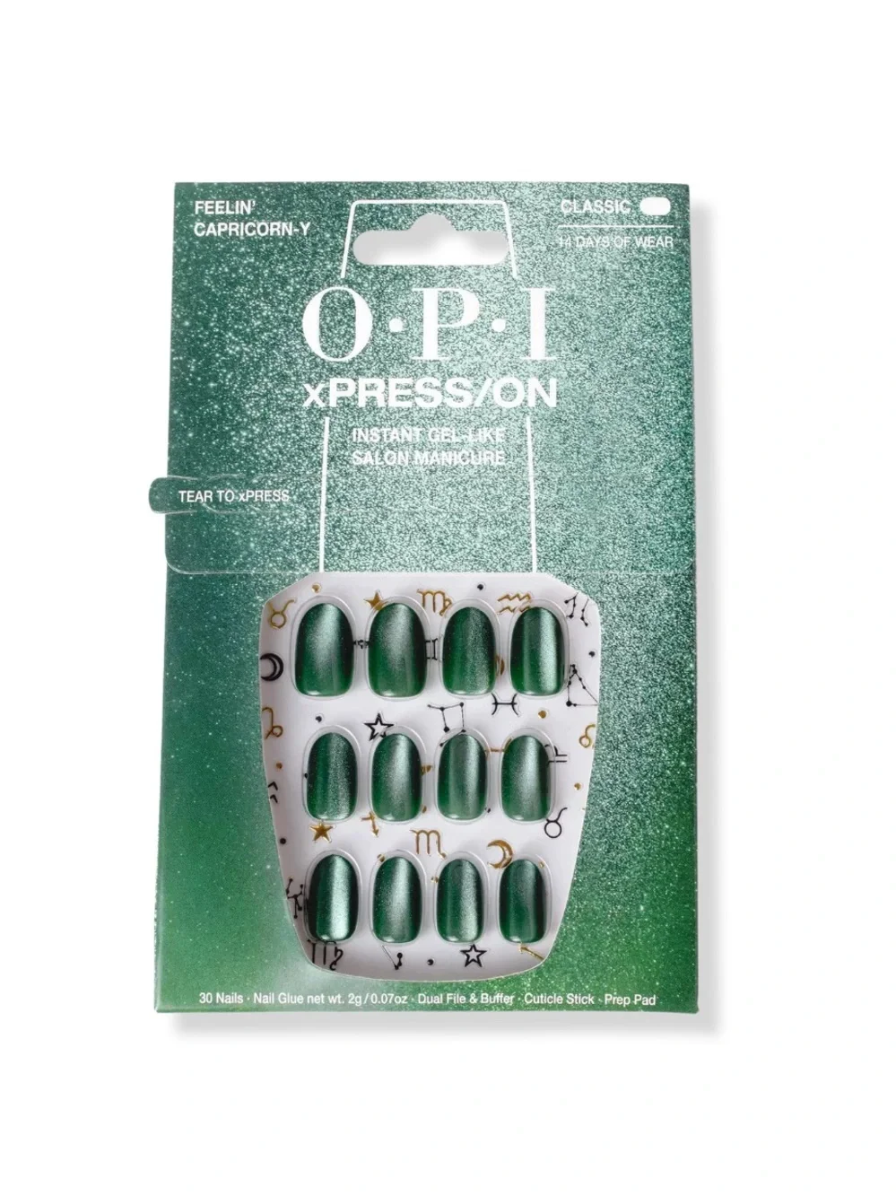 5/$25 OPI xPress/on green press on nails Feelin Capricorn-y